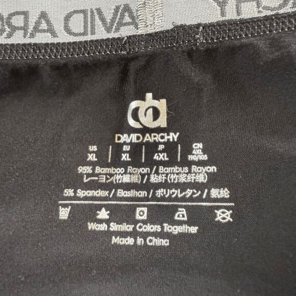 David Archy Men's Breathable Bamboo Rayon‎ Super Soft Briefs 2 Pair Black XL - Picture 3 of 4